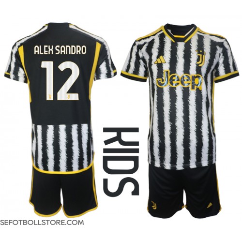 Juventus Alex Sandro #12 Replika babykläder Hemmaställ Barn 2023-24 Kortärmad (+ korta byxor)